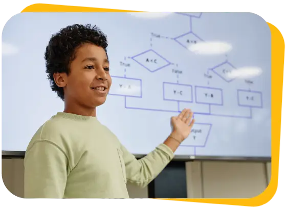 Child speaking confidently during communication or speech therapy session